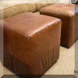 F12. 2 Leather ottomans. 17”h x 16” 